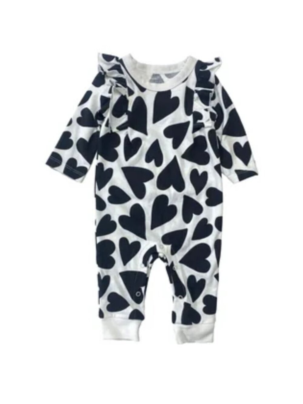Cat & Jack Black White Heart Onesie NB NWT BOX 45